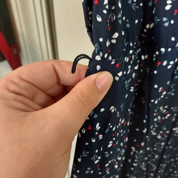 Gap Blue Floral Sleeveless V-Neck Dress in Size XXL - Picture 6 of 8